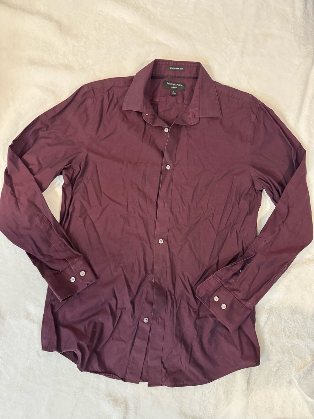 Banana Republic Men's Long-Sleeve Button-Up Shirt — Deep Wine